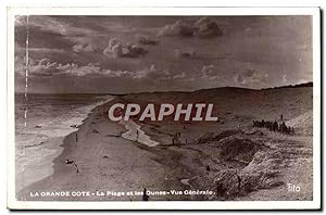 Carte Postale Ancienne La Grande Cote La Plage et Les Dunes vue générale