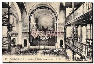 Carte Postale Ancienne Hendaye Intérieur de L'Eglise