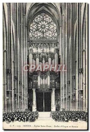 Carte Postale Ancienne Rouen Eglise Saint Ouen Buffet d'orgues et rosace