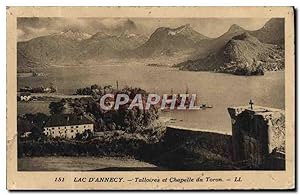 Carte Postale Ancienne Lac D'Annecy Talloires et Chapelle du Toron