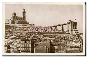 Carte Postale Ancienne Marseille Notre Dame de la Garde et les Ascenseurs