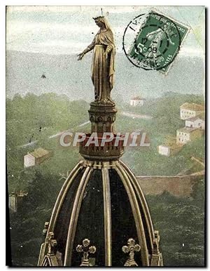 Carte Postale Ancienne Lyon La vierge doree de Fourvieres