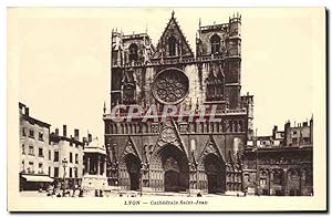 Carte Postale Ancienne Lyon Cathédrale Saint Jean