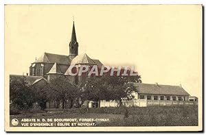 Carte Postale Ancienne Abbaye ND de Scourmont Forges Chimay vue d'ensemble Eglise et Noviciat