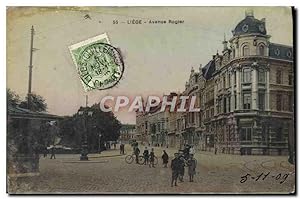 Carte Postale Ancienne Liege Avenue Rogier