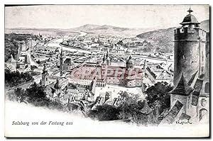 Carte Postale Ancienne Salzburg von der Festung aus