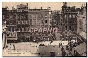 Carte Postale Ancienne Bordeaux Place de la Comedie Rue Ste Catherine Cacao Korff Cointreau