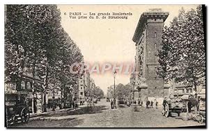 Carte Postale Ancienne Paris Les grands Boulevards vue prise du Bd de Strasbourg