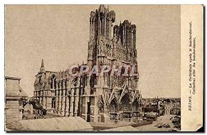 Carte Postale Ancienne Reims La Cathédrale Apres Le Bombardement