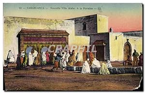 Carte Postale Ancienne Casablanca Nouvelle ville arabe a la fontaine