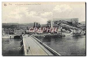 Carte Postale Ancienne Huy La forteresse la collegiale et le vieux pont