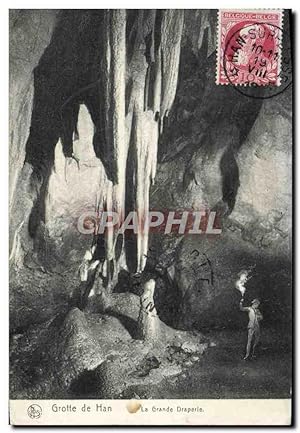 Carte Postale Ancienne Grotte De Han La Grande Draperie