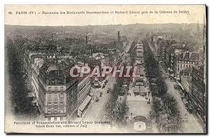 Carte Postale Ancienne Paris Panorama des Boulevards Beaumarchais et Richard Lenoir pris de la co...