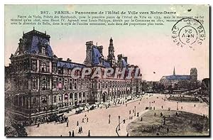 Carte Postale Ancienne Paris Panorama de L'Hôtel de Ville Vers Notre Dame
