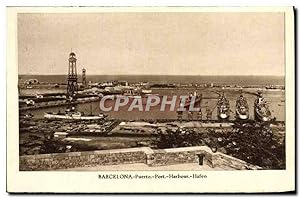 Carte Postale Ancienne Barcelona Puerto Port Harbour Hafen Bateaux