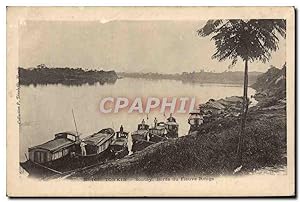 Carte Postale Ancienne Tonkin Sontay Bords Du Fleuve Rouge