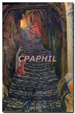 Carte Postale Ancienne Barbichon Rue du Diable Casba Alger