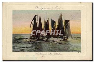 Carte Postale Ancienne Boulogne Sur Mer Bateaux de peche