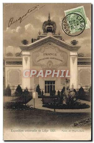 Carte Postale Ancienne Exposition Universelle de Liege 1905 Palais de l'agriculture