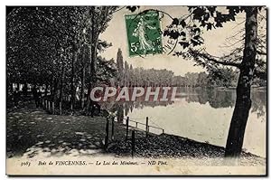 Carte Postale Ancienne Bois de Vincennes Le Lac des Minimes