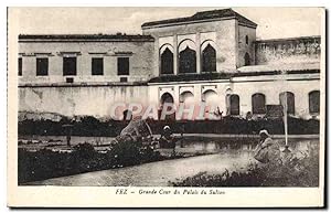 Carte Postale Ancienne Fez Grande Cour du Palais Du Sultan