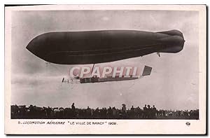 Carte Postale Ancienne Dirigeable Zeppelin Locomotion aérienne Le Ville de Nancy 1909