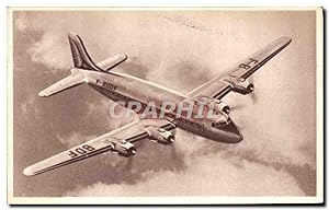 Carte Postale Ancienne Avion Aviation Douglas DC4 Air France