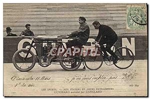Carte Postale Ancienne Moto velo cycle Guignard entraine par Danglard