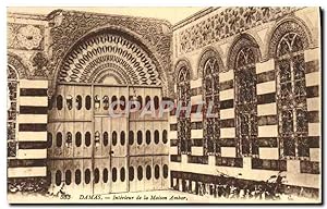 Carte Postale Ancienne Damas Intérieur de la Maison Ambar