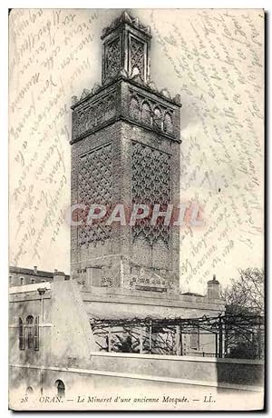 Carte Postale Ancienne Oran Le Minaret d'une Ancienne Mosquee