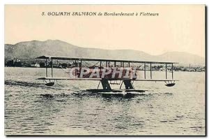 Carte Postale Ancienne Avion Aviation Goliath Salmson de bombardement a flotteurs Hydravion