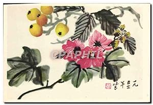 Carte Postale Ancienne Chine China Fleurs