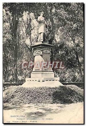 Carte Postale Ancienne Barcelona Parque Monumento de Aribau