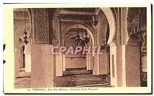 Carte Postale Ancienne Tlemcen Sidi Bou Medine Intérieur de La Mosquee