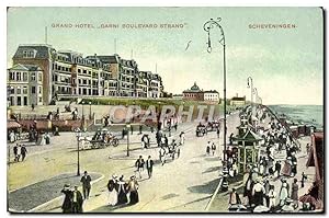 Carte Postale Ancienne Grand Hôtel Garni Boulevard Strand Scheveningen