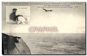 Carte Postale Ancienne Avion Aviation Latham sur aeroplane Antoinette Falaises de Sangatte