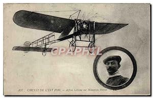 Carte Postale Ancienne Avion Aviation Circuit de l'Est 1910 Alfred Leblanc sur monoplan Bleriot