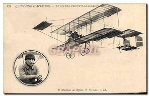 Carte Postale Ancienne Avion Aviation Quinzaine d'Aviation Le Havre Trouville Deauville