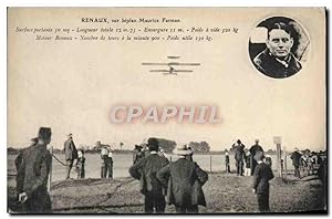 Carte Postale Ancienne Avion Aviation Renaux sur biplan Maurice Farman