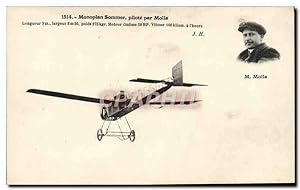 Carte Postale Ancienne Avion Aviation Monoplan Sommer pilote par Molla