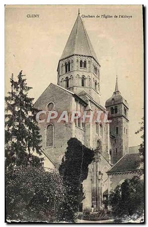 Carte Postale Ancienne Cluny Clochers De I'Eglise De I'Abbaye