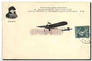 Carte Postale Ancienne Avion Aviation Circuit europeen d'aviation Monoplan Bleriot Moteur gnome C...
