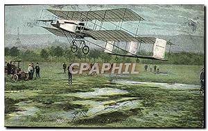 Carte Postale Ancienne Avion Aviation Henri Farman battant le record de l'aeroplane