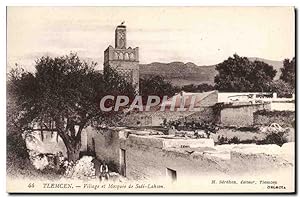 Carte Postale Ancienne Tlemcen Village et mosquee de Sidi Lahson