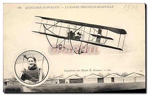 Carte Postale Ancienne Avion Aviation Quinzaine d'aviation Le Havre Trouville Deauville Legagneux