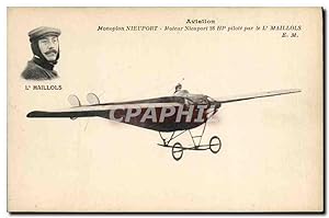 Carte Postale Ancienne Avion Aviation Monoplan Nieuport Moteur Nieuport 28 HP pilote par L'Maillols
