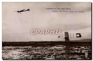 Carte Postale Ancienne Avion Aviation Latham et Van den Borm luttent de vitesse dans un virage