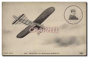 Carte Postale Ancienne Avion Aviation Morane sur monoplan Bleriot