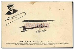 Carte Postale Ancienne Avion Aviation Biplan Martinet Farman de Course