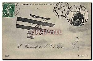 Carte Postale Ancienne Avion Aviation Legagneux sur biplan Farman